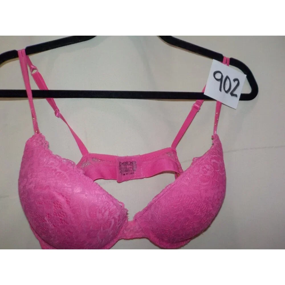 Bebe Underwire Full Coverage Pink Lace Push-Up T-Shirt Bra Size 36D